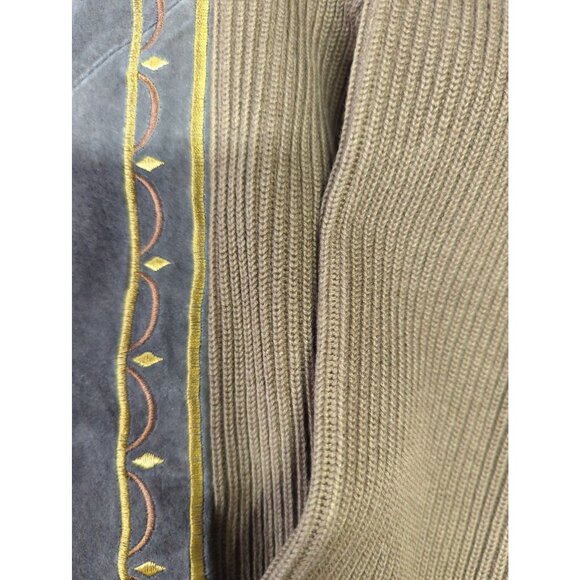 Vintage Bob Mackie Womens Medium Suede Jacket Embroidered Chocolate Brown New - Picture 7 of 12